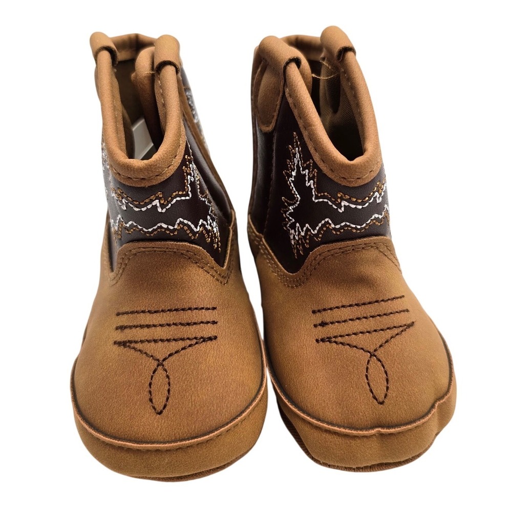 Western Cowboy Boots Baby‎ Crib Shoes Brown Size 11